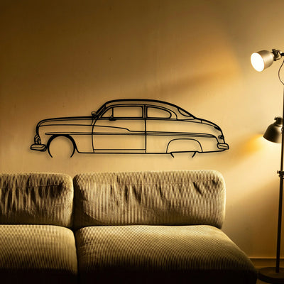 Coupe 1950 Classic Silhouette Metal Wall Art - Tinvibe
