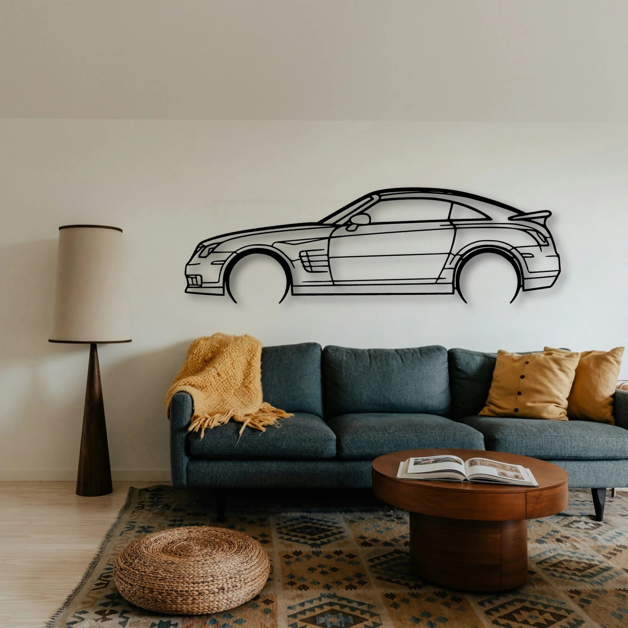 Crossfire Coupe 2005 Classic Silhouette Metal Wall Art - Tinvibe