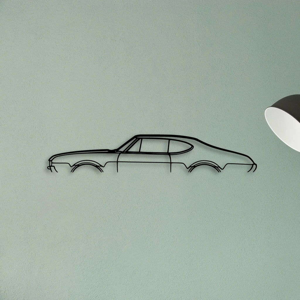 Cutlass 1968 Classic Silhouette Metal Wall Art - Tinvibe