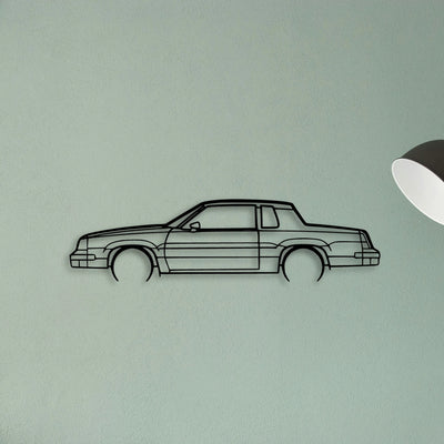 Cutlass 442 1986 Classic Silhouette Metal Wall Art - Tinvibe