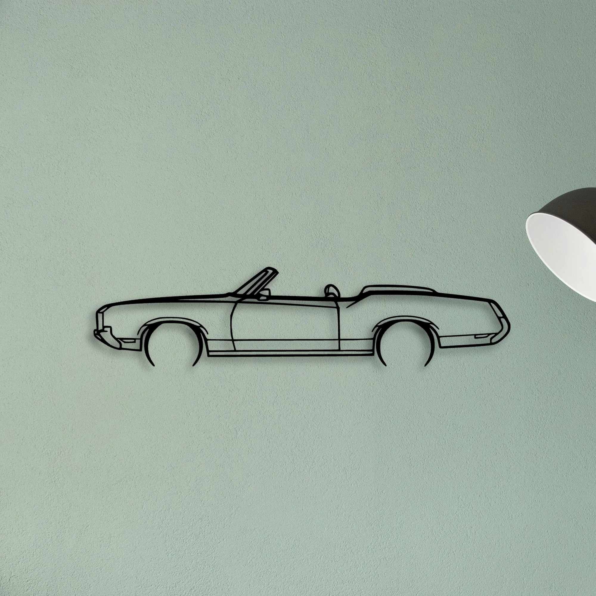 Cutlass Convertible 1972 Classic Silhouette Metal Wall Art - Tinvibe