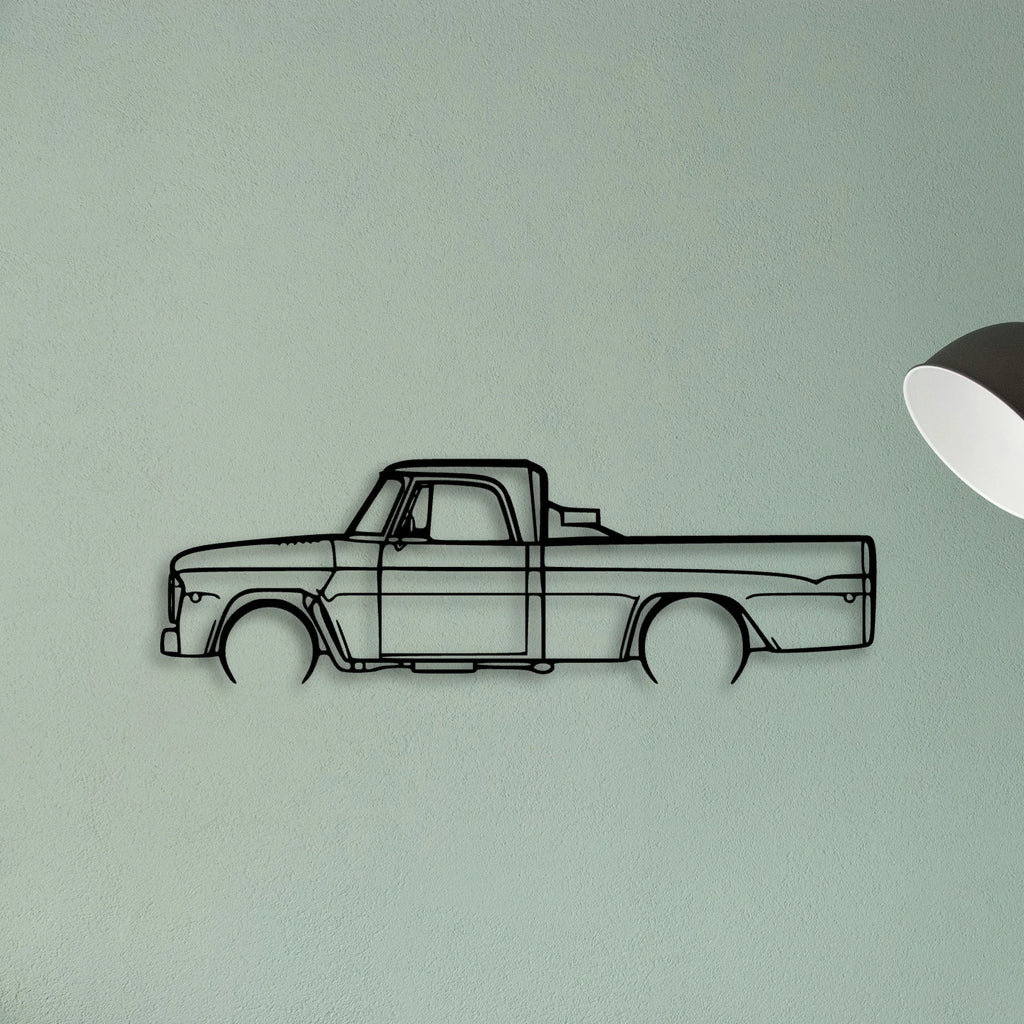 D100 1968 Classic Silhouette Metal Wall Art - Tinvibe