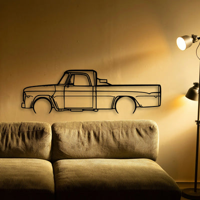 D100 1968 Classic Silhouette Metal Wall Art - Tinvibe