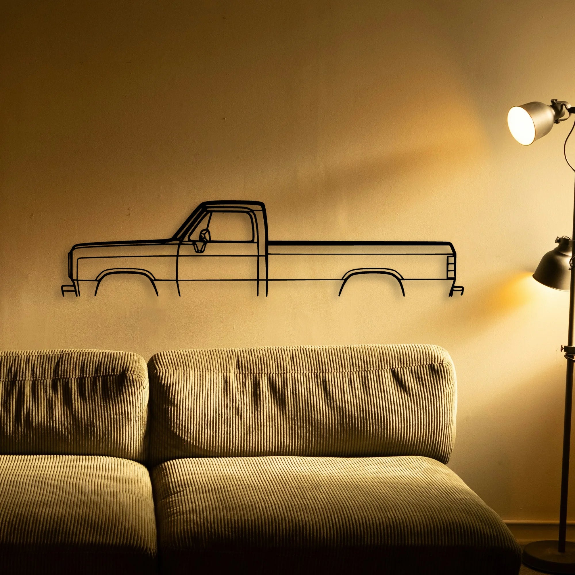 D250 1991 Classic Silhouette Metal Wall Art - Tinvibe