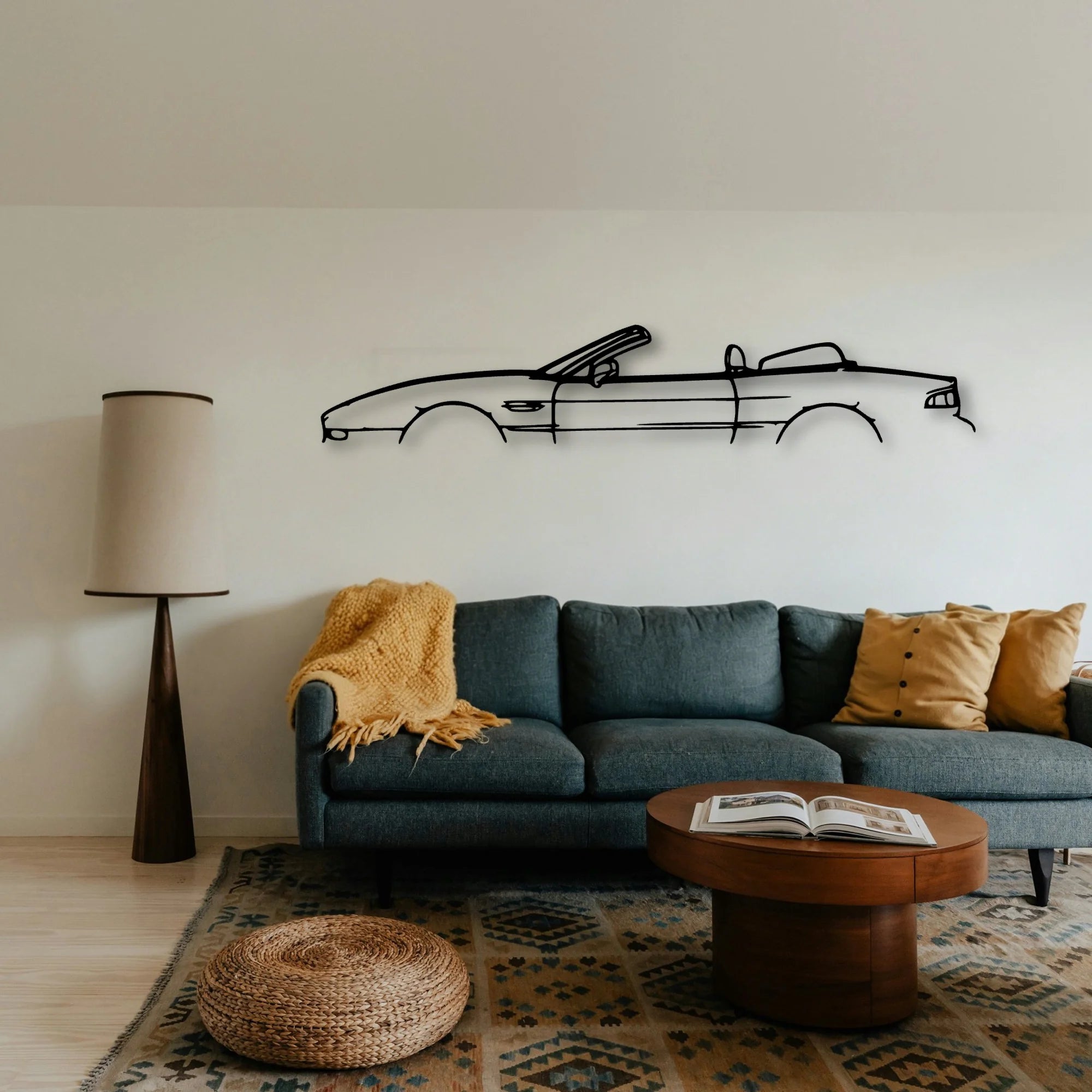 DB7 Volante 1999 Classic Silhouette Metal Wall Art - Tinvibe