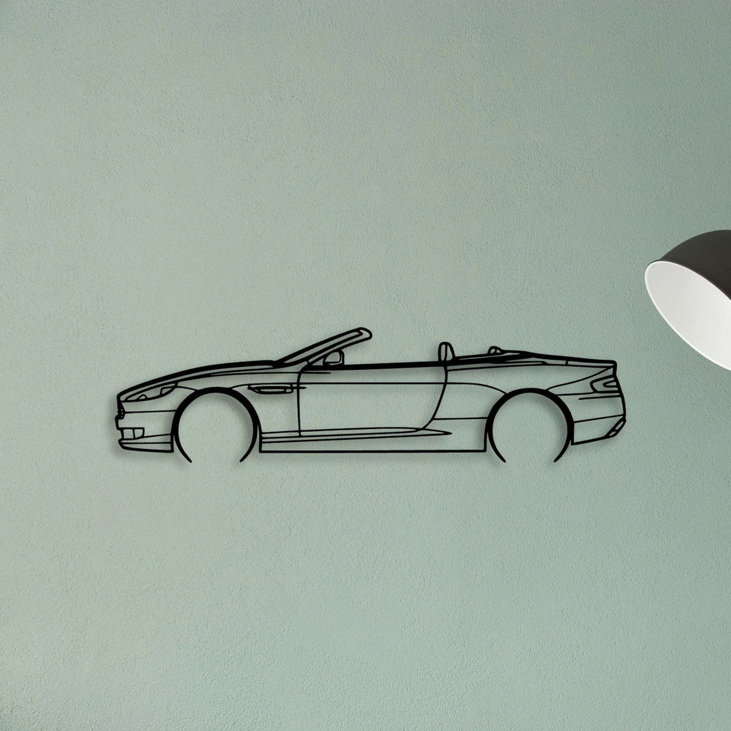 DB9 Convertible 2008 Classic Silhouette Metal Wall Art - Tinvibe