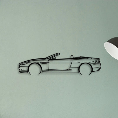 DB9 Convertible 2008 Classic Silhouette Metal Wall Art - Tinvibe