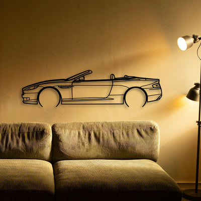 DB9 Convertible 2008 Classic Silhouette Metal Wall Art - Tinvibe