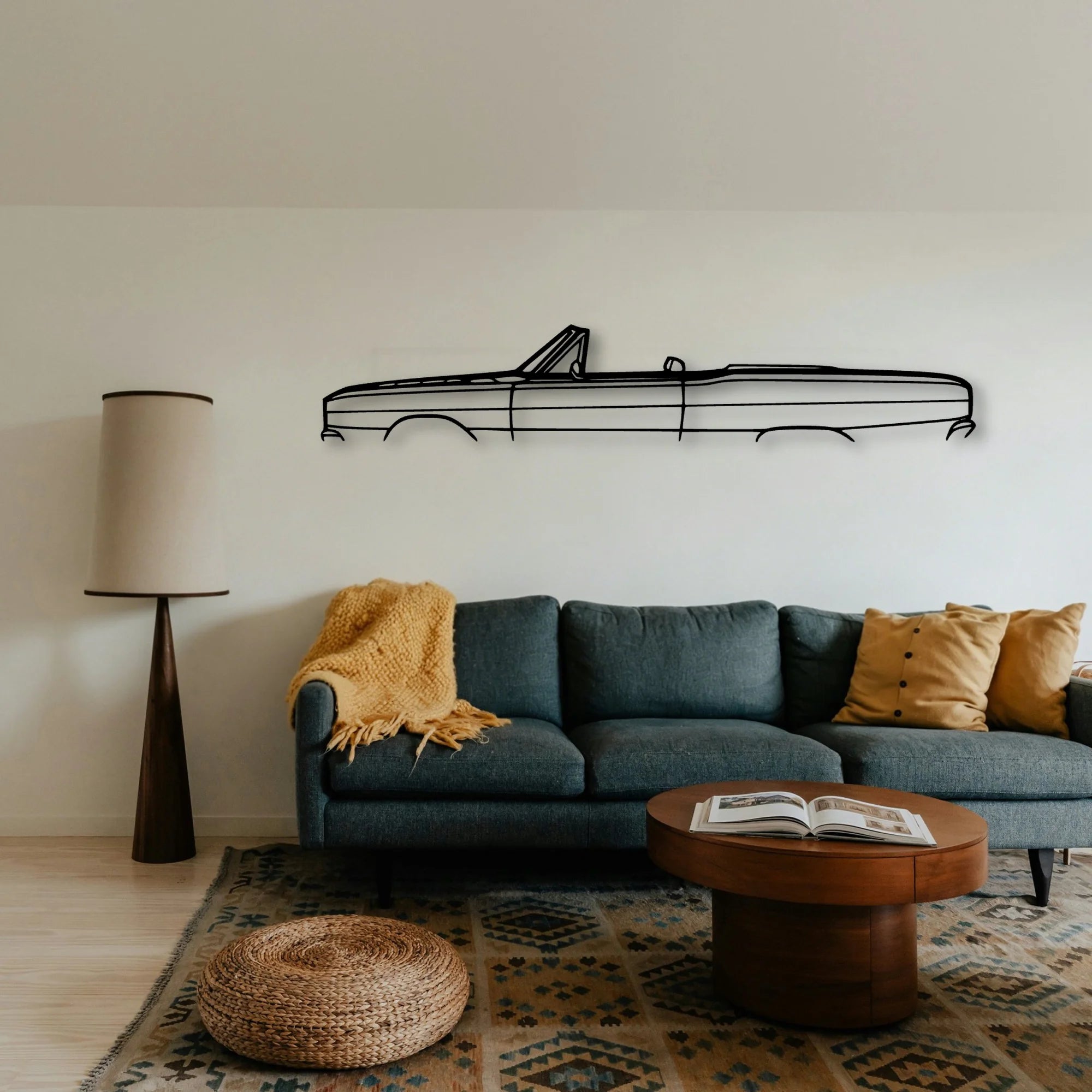 Dart Convertible 1969 Classic Silhouette Metal Wall Art - Tinvibe
