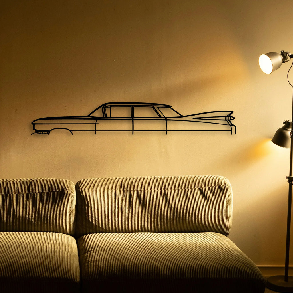 DE 1959 Sedan Classic Silhouette Metal Wall Art - Tinvibe