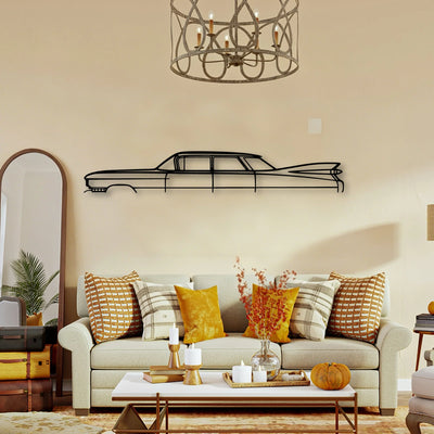 DE 1959 Sedan Classic Silhouette Metal Wall Art - Tinvibe