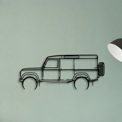 Defender 110 1992 Classic Silhouette Metal Wall Art - Tinvibe