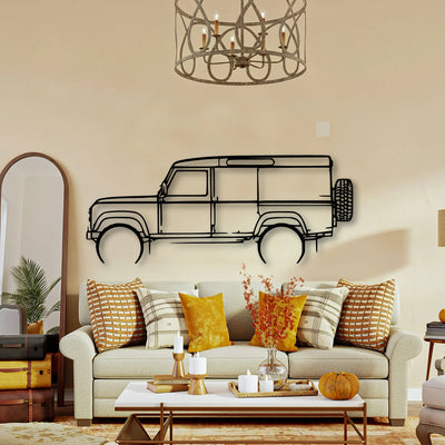Defender 110 1992 Classic Silhouette Metal Wall Art - Tinvibe