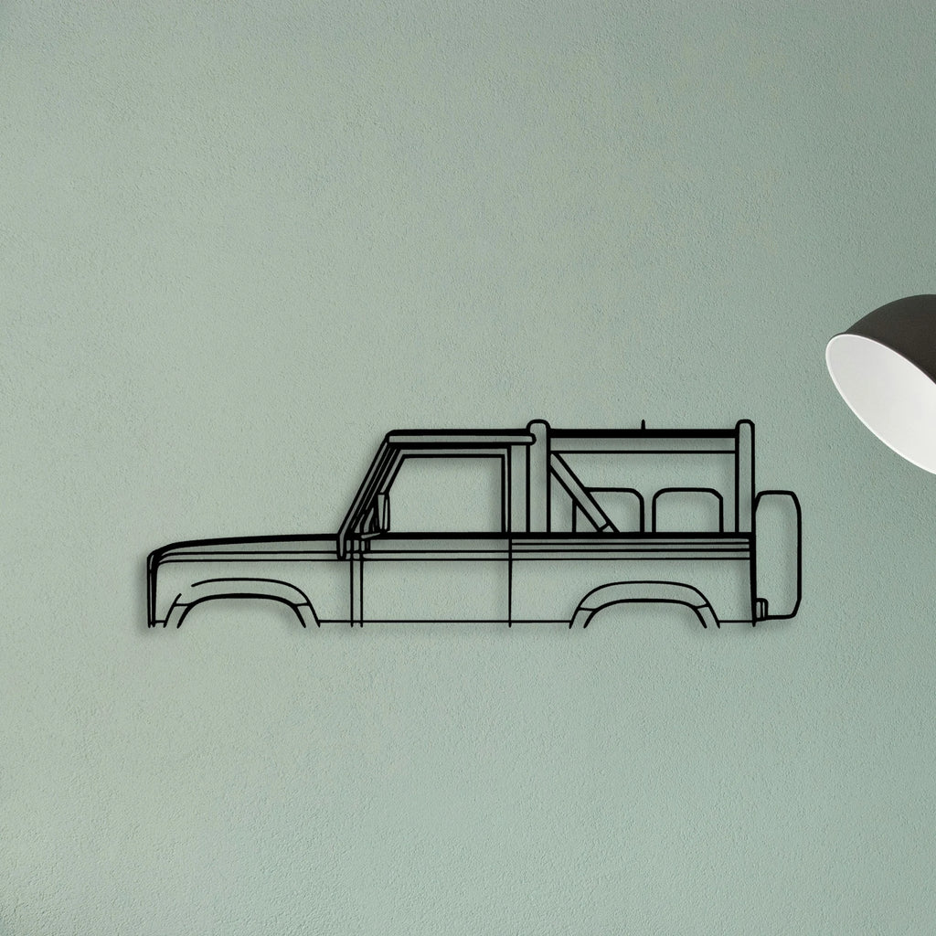 Defender 90 1994 Classic Silhouette Metal Wall Art - Tinvibe