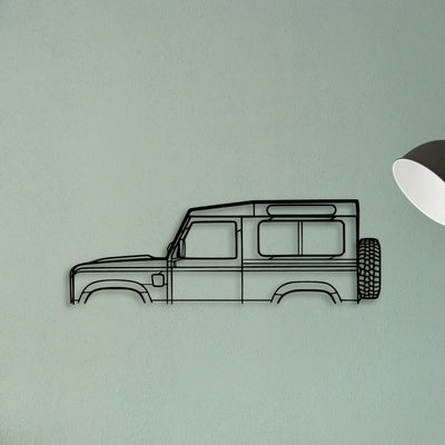 Defender 90 2010 Classic Silhouette Metal Wall Art - Tinvibe