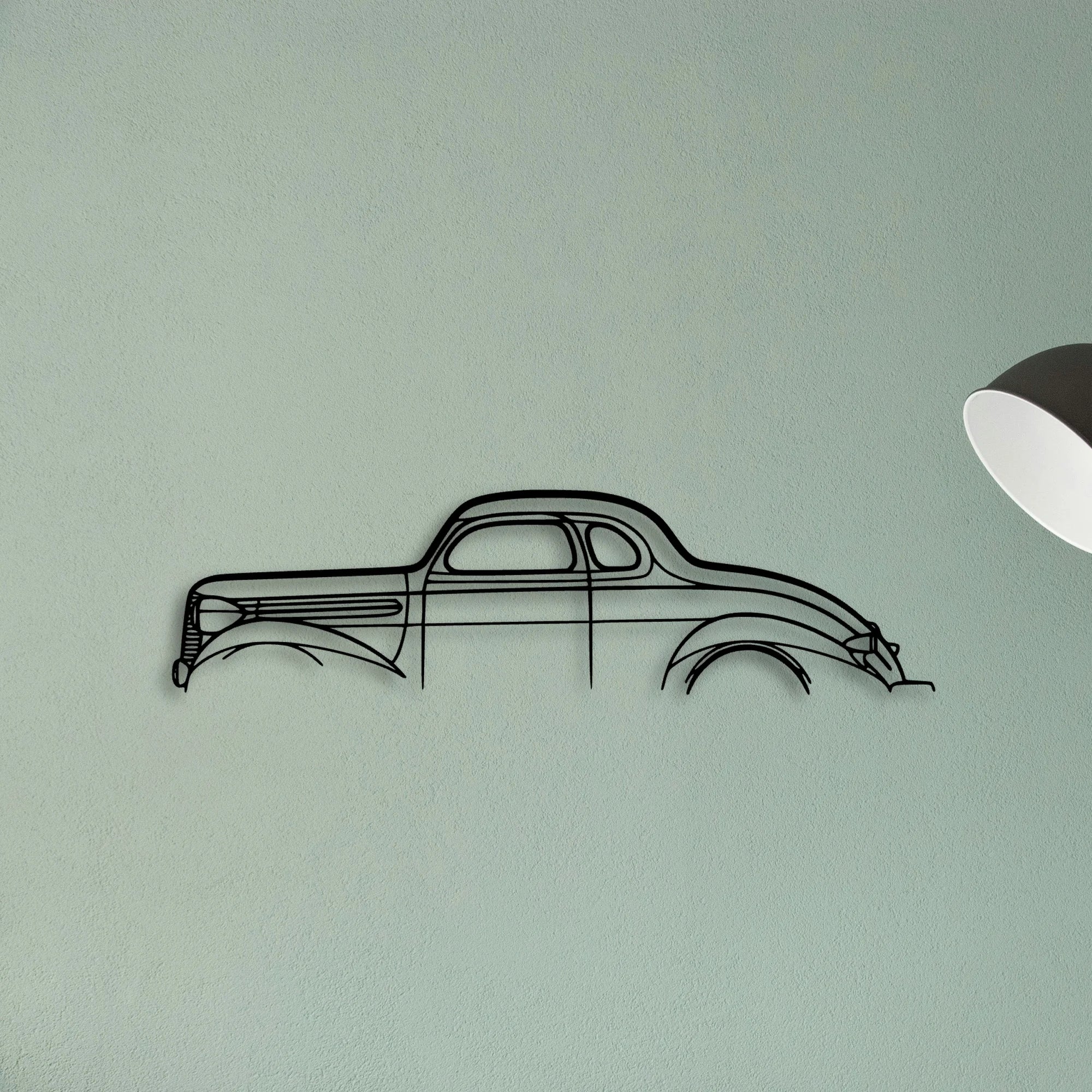 Dodge Coupe 1937 Classic Silhouette Metal Wall Art - Tinvibe