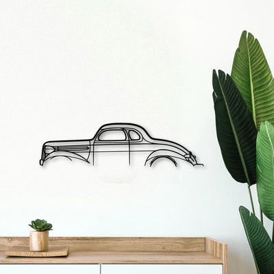 Dodge Coupe 1937 Classic Silhouette Metal Wall Art - Tinvibe