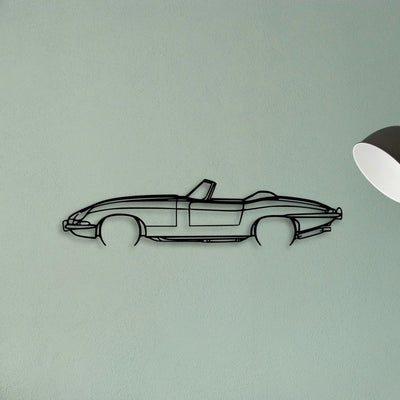 E Type Roadster Classic Silhouette Metal Wall Art - Tinvibe