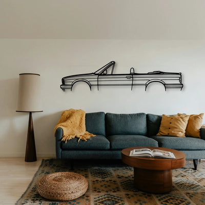 E30 325 Cabrio Classic Silhouette Metal Wall Art - Tinvibe