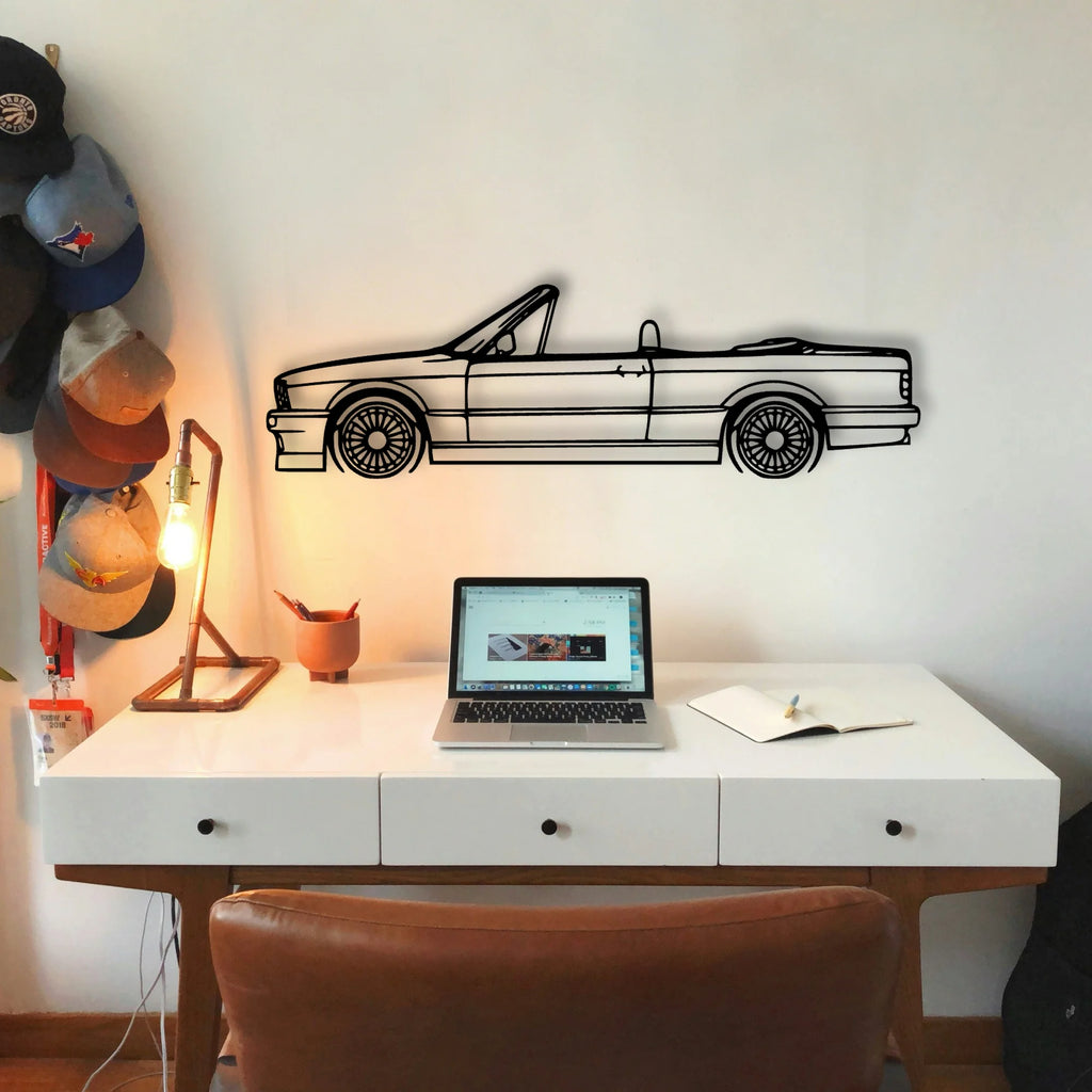 E30 Alpina Cabrio Classic Silhouette Metal Wall Art - Tinvibe