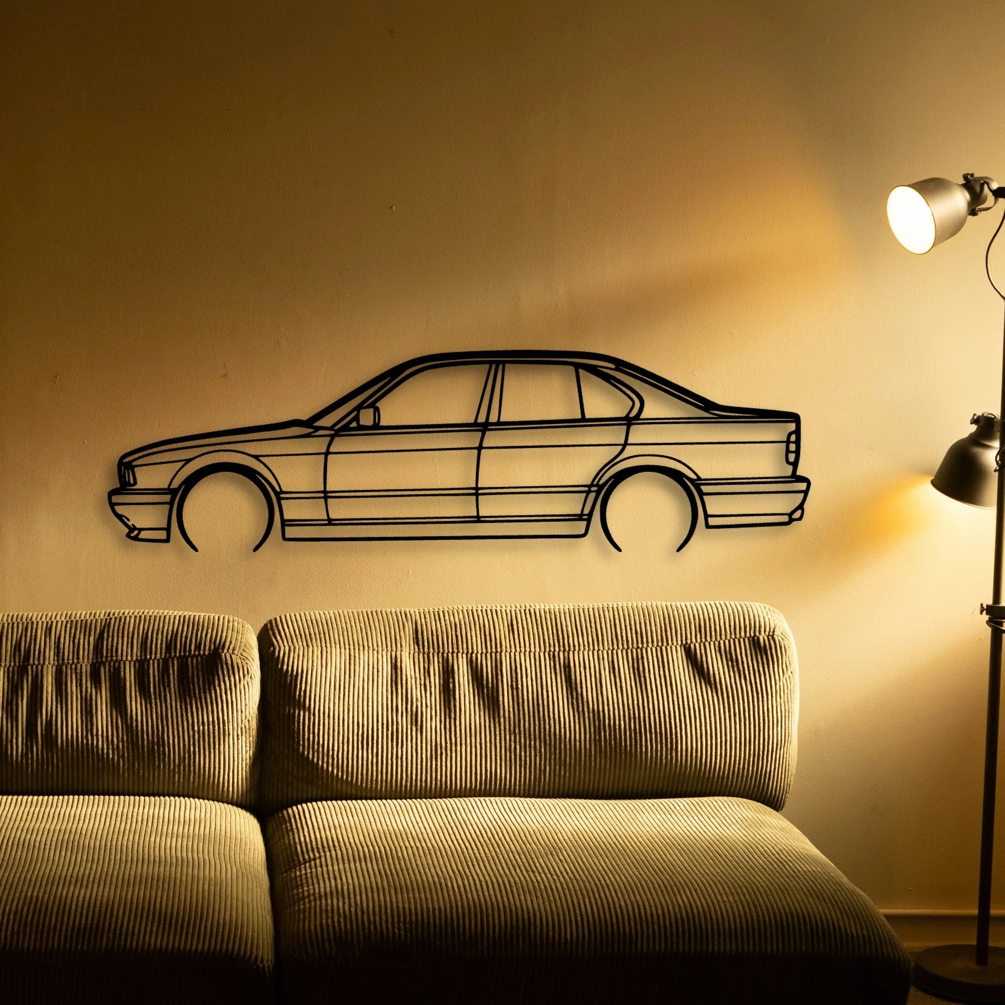 E34 M5 Classic Silhouette Metal Wall Art - Tinvibe