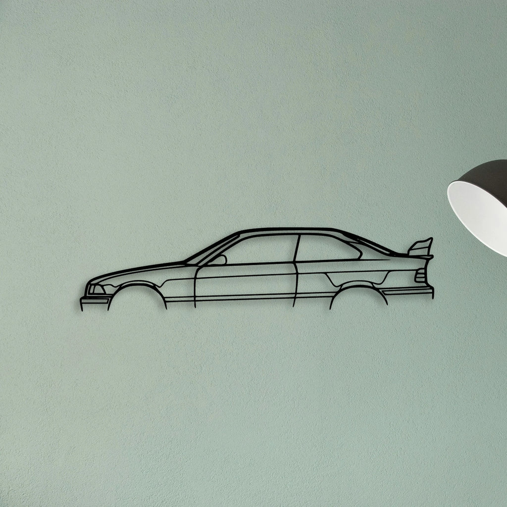 E36 M3 CS Classic Silhouette Metal Wall Art - Tinvibe