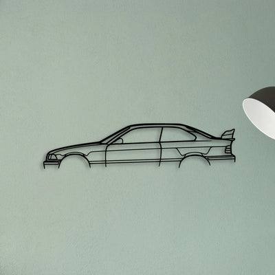 E36 M3 CS Classic Silhouette Metal Wall Art - Tinvibe