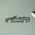 E46 M3 Convertible 2 Classic Silhouette Metal Wall Art - Tinvibe