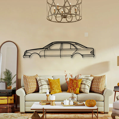 E55 W210 1998 Classic Silhouette Metal Wall Art - Tinvibe