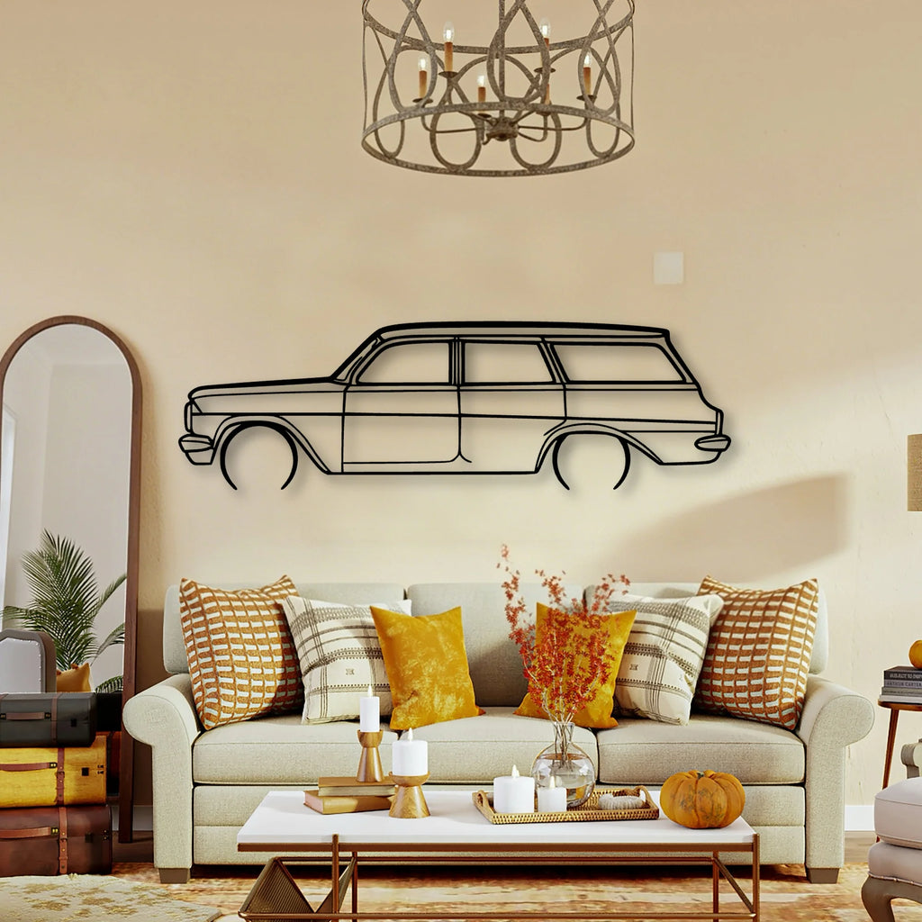 EJ Wagon 1963 Classic Silhouette Metal Wall Art - Tinvibe