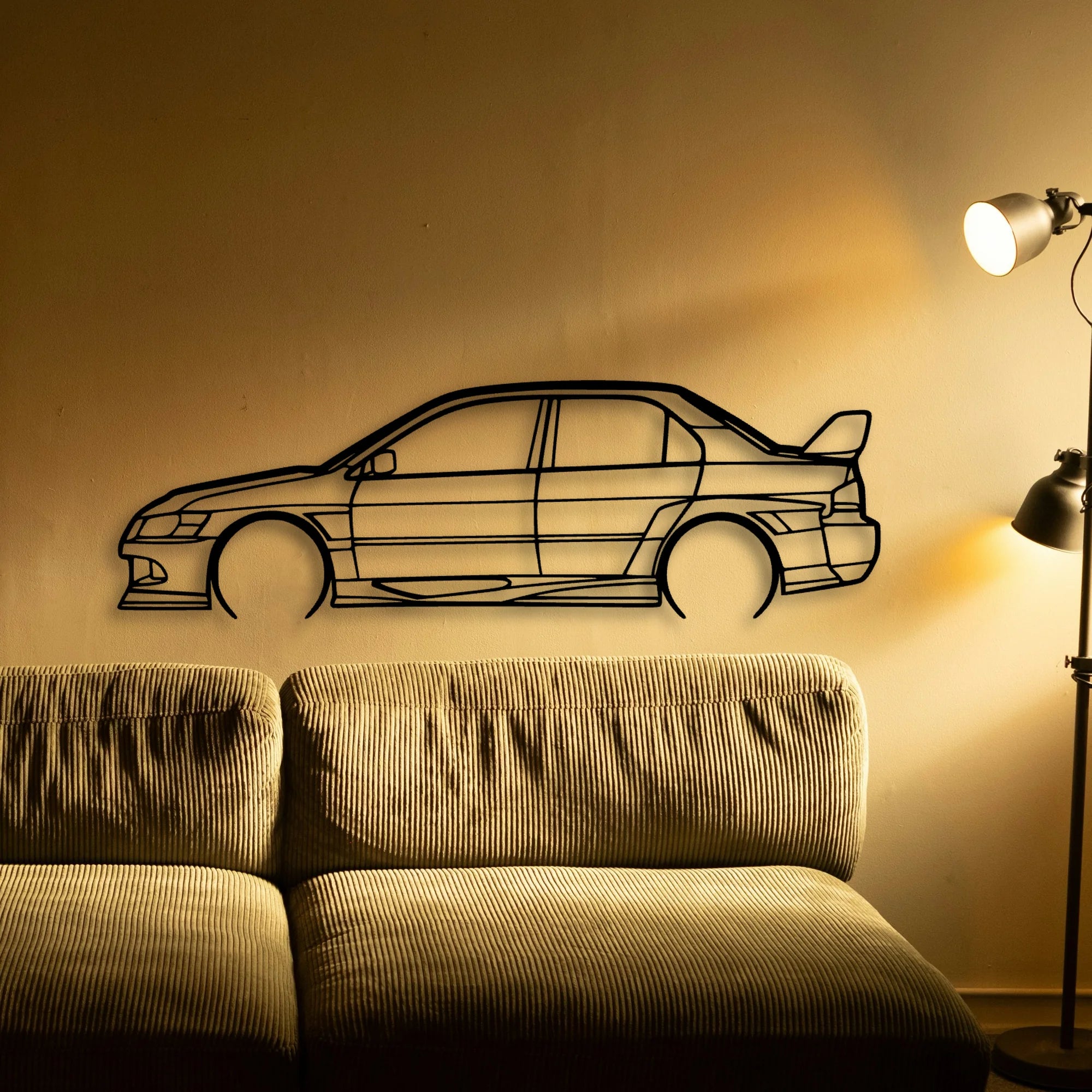EVO VIII Widebody Classic Silhouette Metal Wall Art - Tinvibe