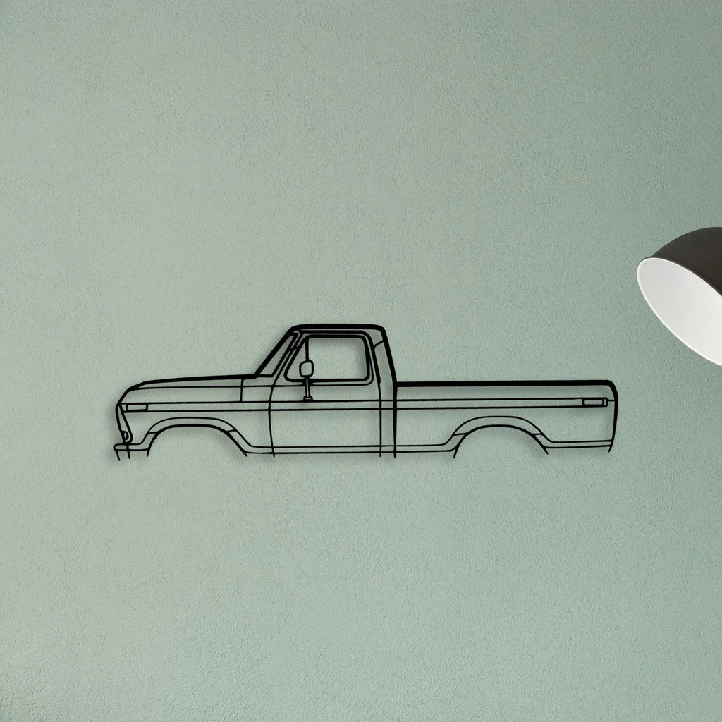 F 100 Classic Silhouette Metal Wall Art - Tinvibe