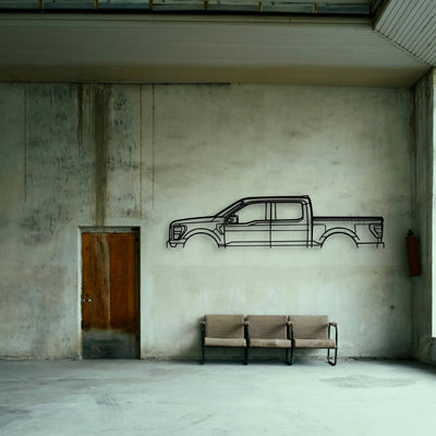 F 150 Tremor 2022 Classic Silhouette Metal Wall Art - Tinvibe