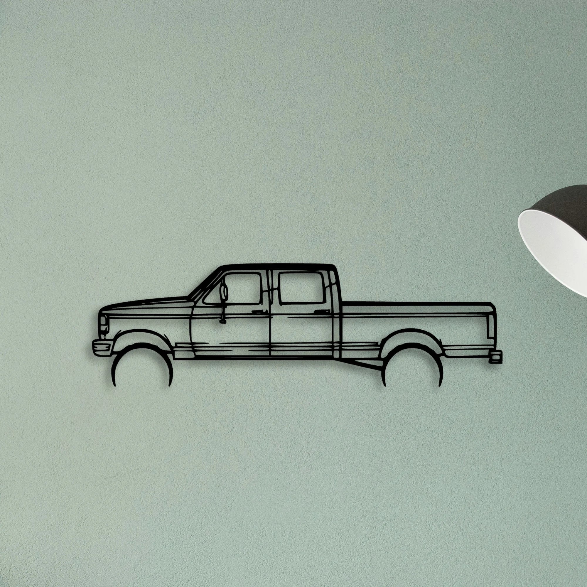 F 250 1997 Classic Silhouette Metal Wall Art - Tinvibe