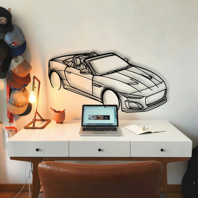 F Type TOP Angle Classic Silhouette Metal Wall Art - Tinvibe