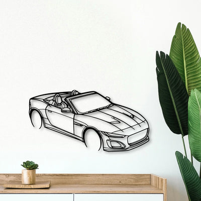 F Type TOP Angle Classic Silhouette Metal Wall Art - Tinvibe