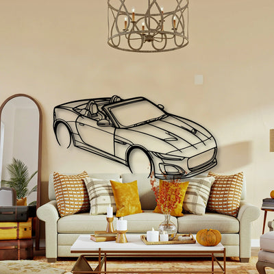 F Type TOP Angle Classic Silhouette Metal Wall Art - Tinvibe