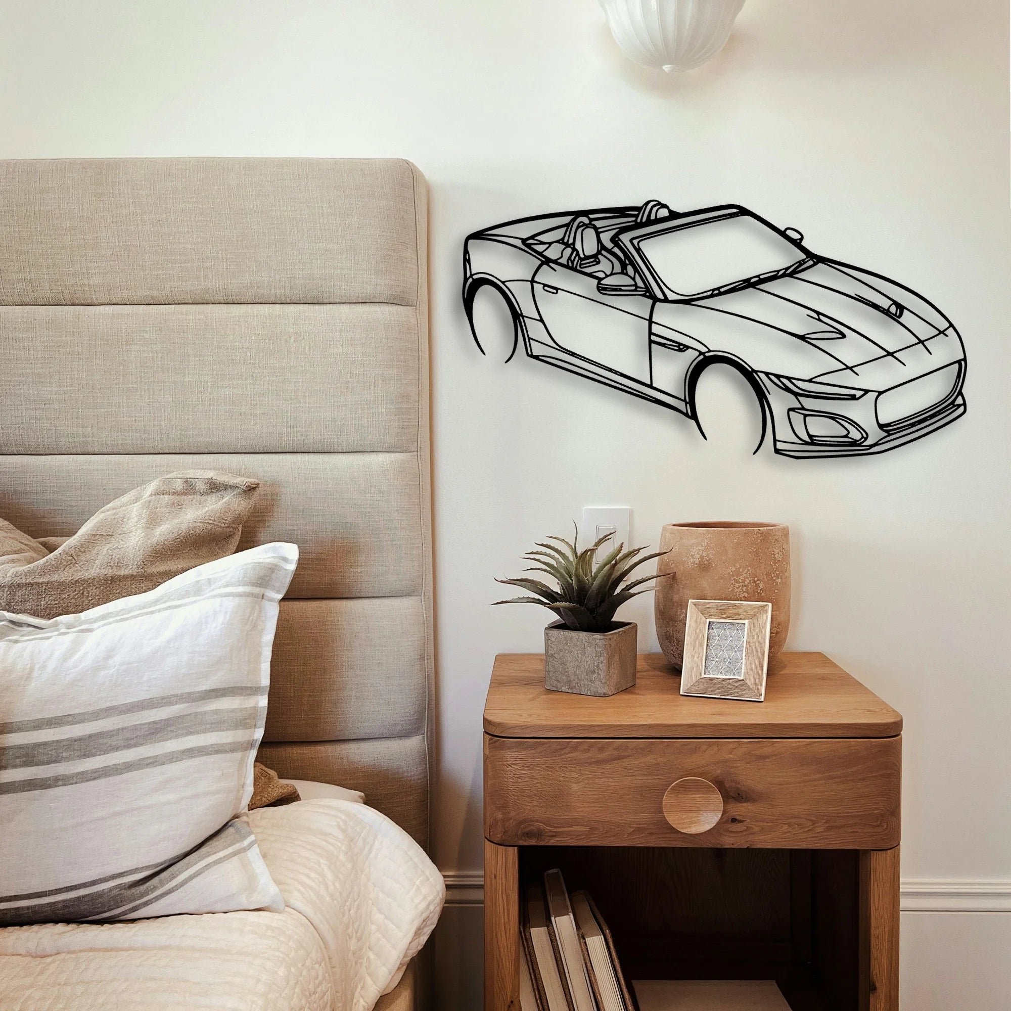 F Type TOP Angle Classic Silhouette Metal Wall Art - Tinvibe