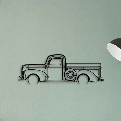 F100 1940 Classic Silhouette Metal Wall Art - Tinvibe