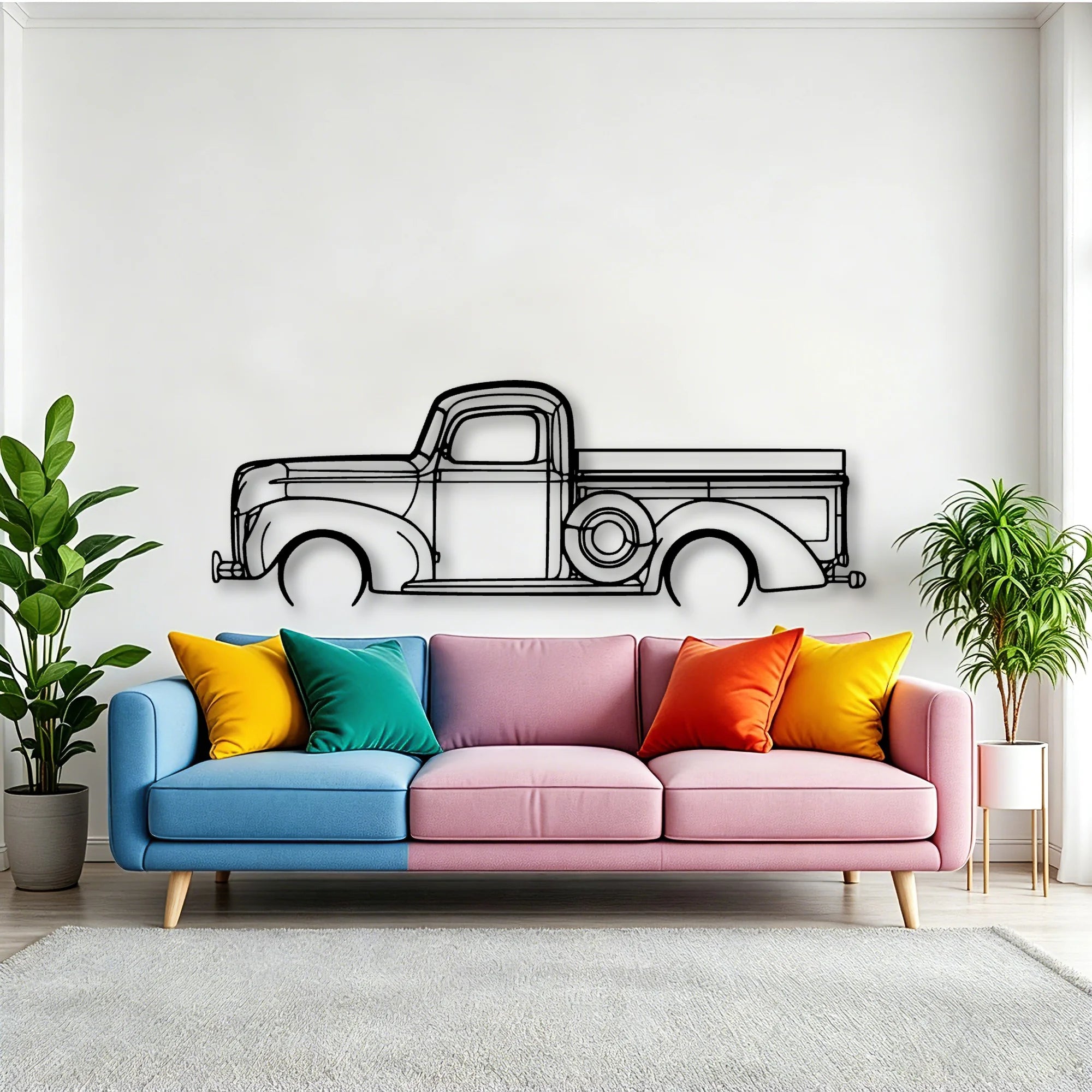 F100 1940 Classic Silhouette Metal Wall Art - Tinvibe