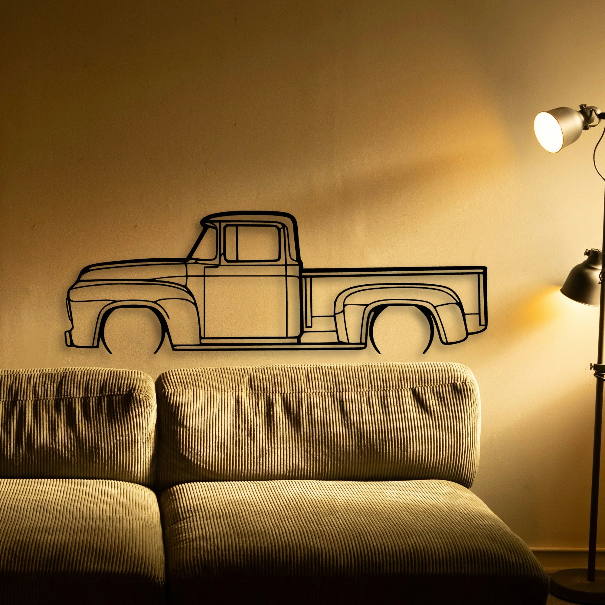 F100 1956 Classic Silhouette Metal Wall Art - Tinvibe