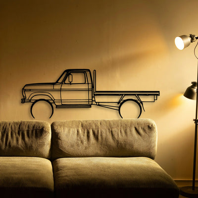 F100 Tray 1977 Classic Silhouette Metal Wall Art - Tinvibe