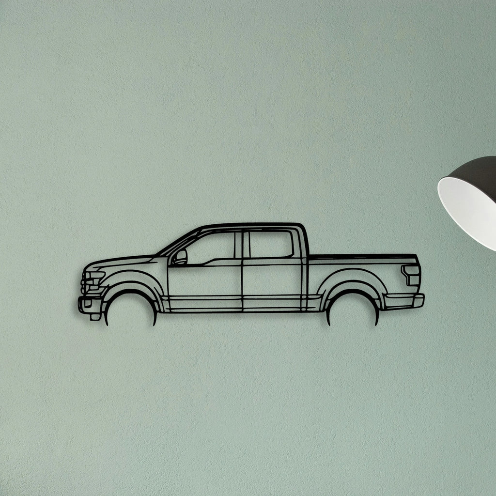 F150 2016 Classic Silhouette Metal Wall Art - Tinvibe