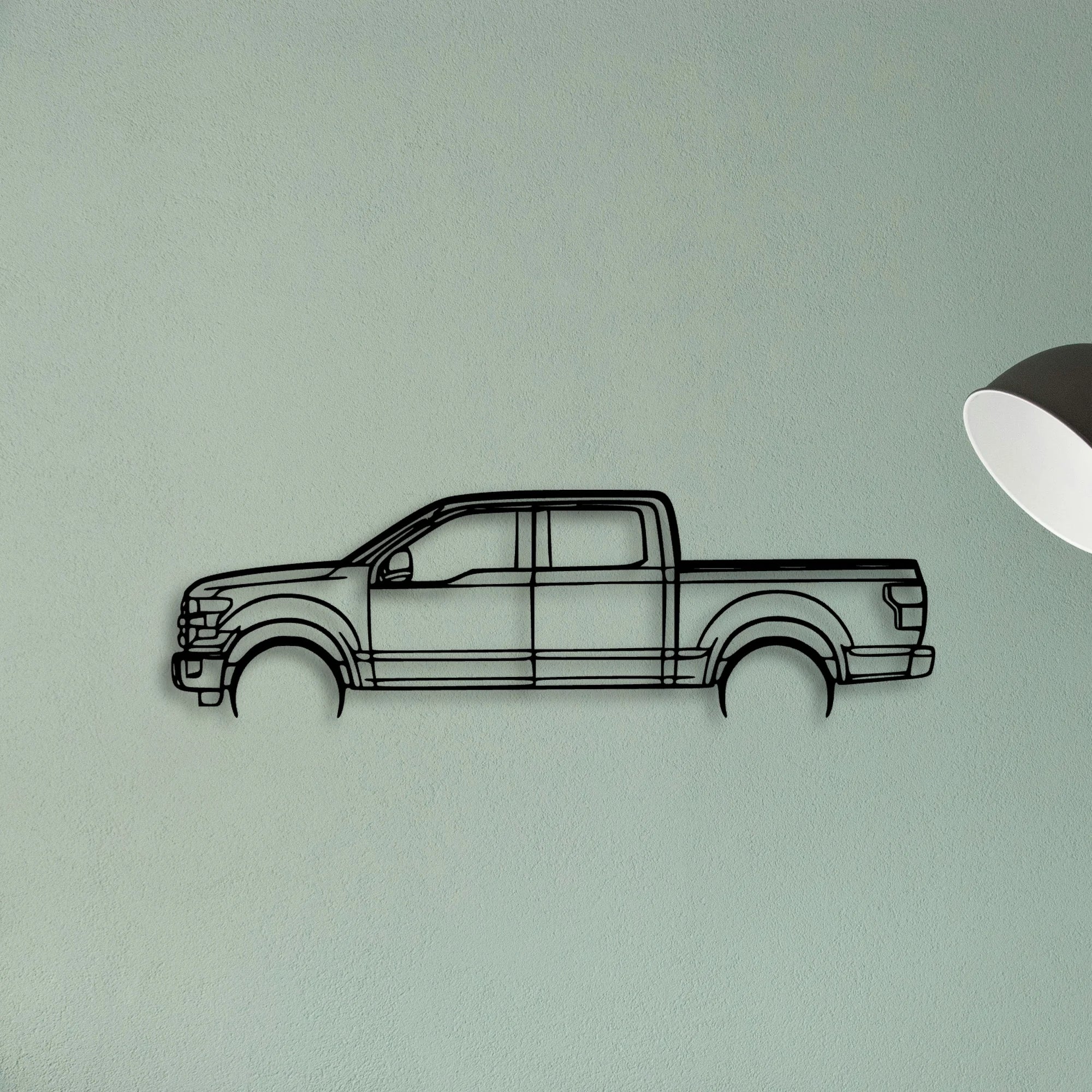 F150 2016 Classic Silhouette Metal Wall Art - Tinvibe
