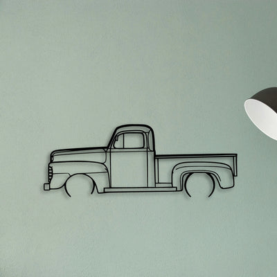 F1 1948 Pickup Classic Silhouette Metal Wall Art - Tinvibe
