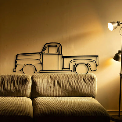 F1 1948 Pickup Classic Silhouette Metal Wall Art - Tinvibe