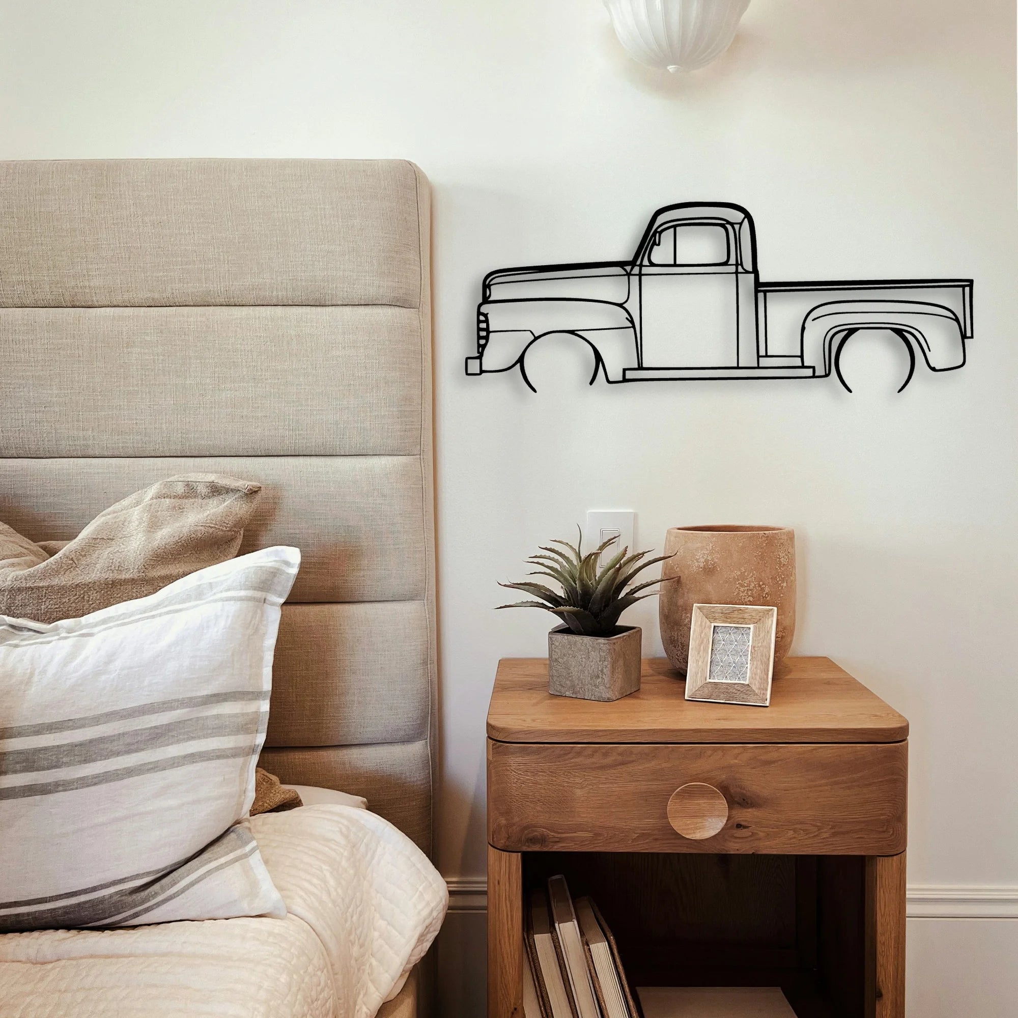 F1 1948 Pickup Classic Silhouette Metal Wall Art - Tinvibe