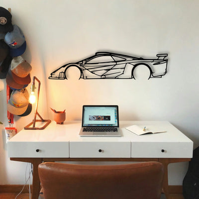 F1 GTR Longtail Classic Silhouette Metal Wall Art - Tinvibe