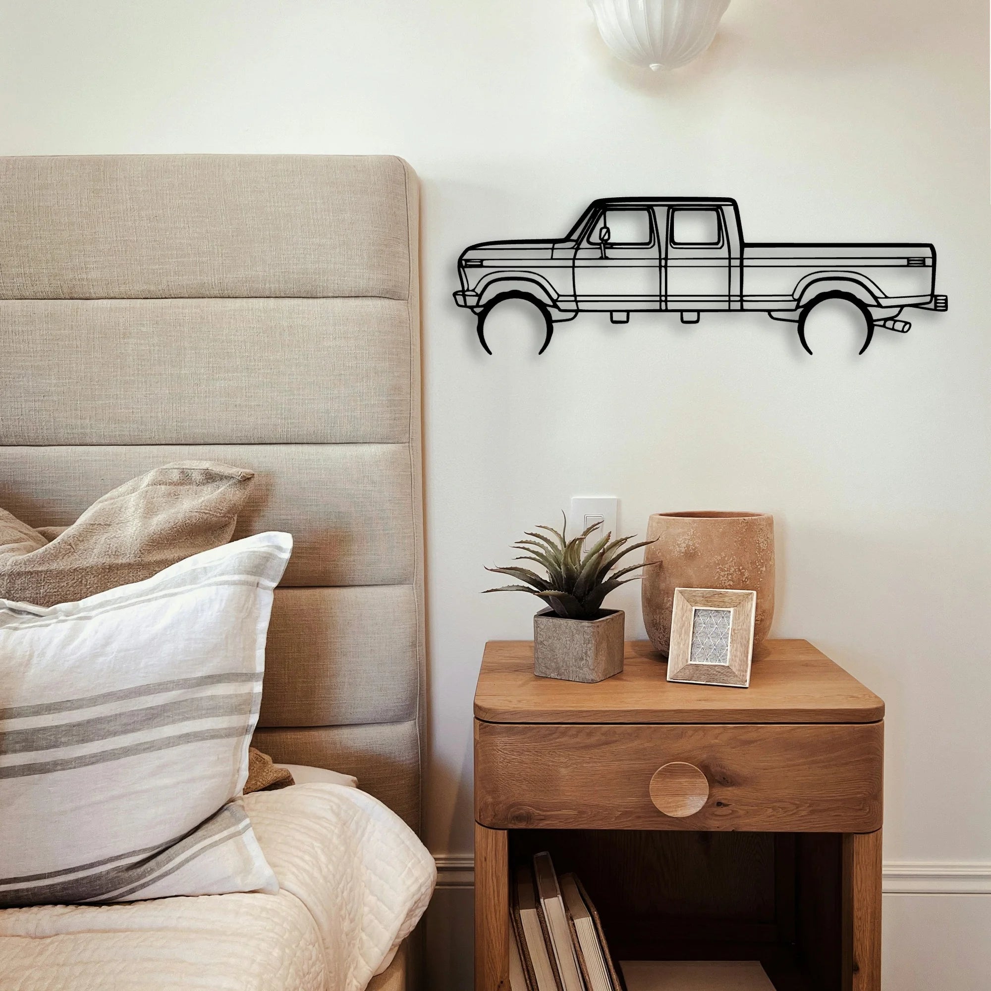 F350 1976 Classic Silhouette Metal Wall Art - Tinvibe