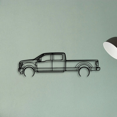 F350 2022 Platinum Classic Silhouette Metal Wall Art - Tinvibe